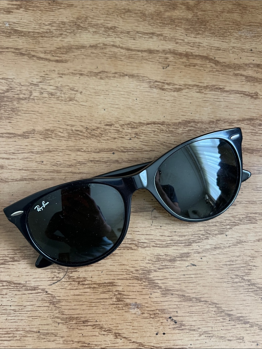 Ray-Ban Black Cat-Eye Sunglasses with Dark Lenses